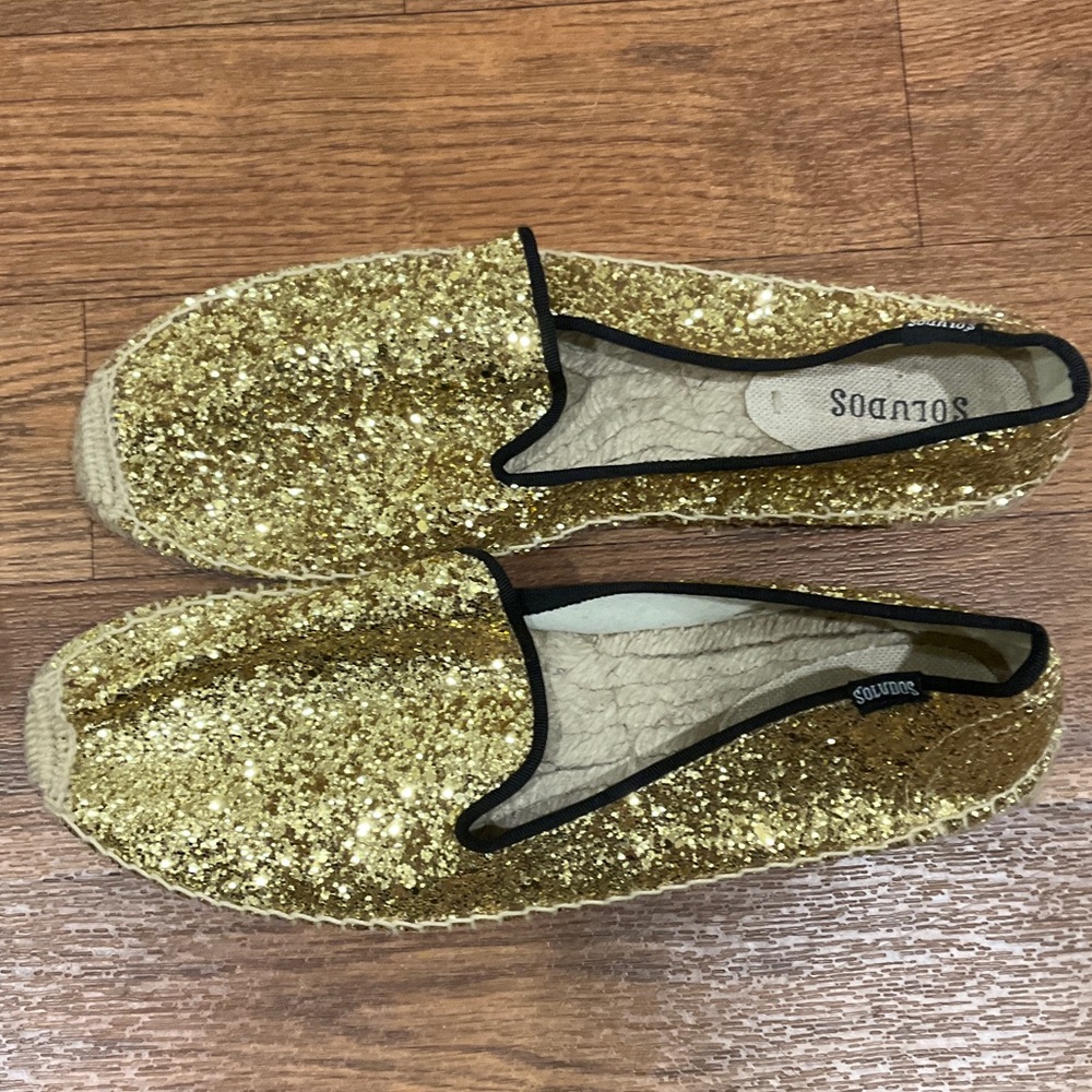 Soludos Sparkling Gold Espadrilles